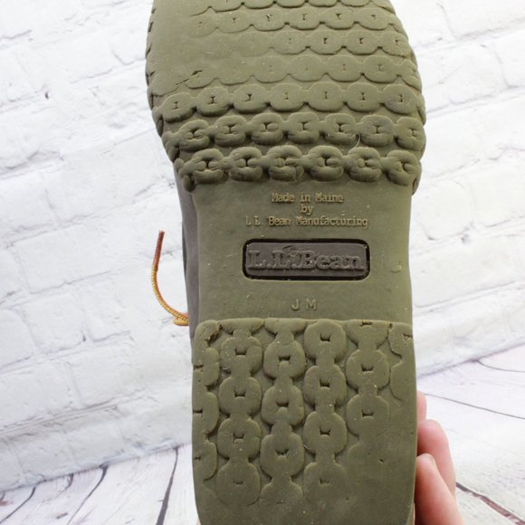 LL Bean Tan Brown Canvas Unlined Ankle Duck Boots Size 12 M - Picture 8 of 9